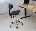 Ergolutions Sattelhocker mit Lehne Schwarz Ergonomisch Verstellbar Bild 1