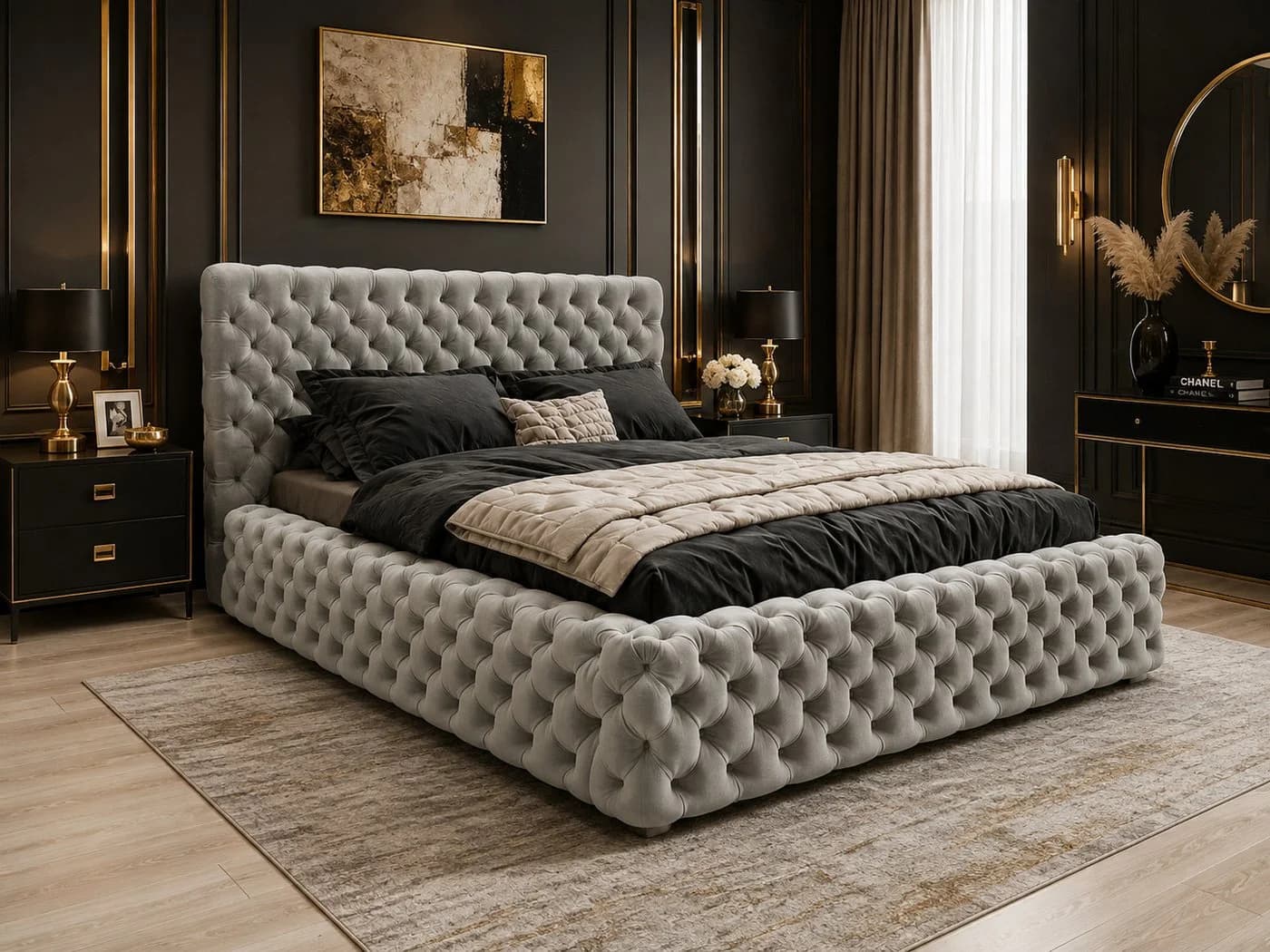 B&B Home Polsterbett Figo A mit Bettkasten Grau - Bild 2