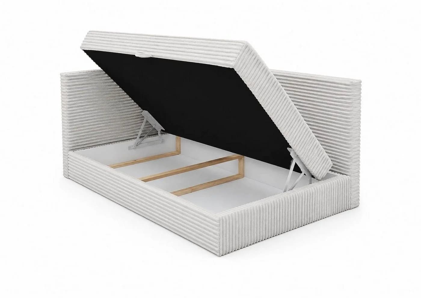 B&B Home Boxspringbett Tiliano Beige mit Bettkasten