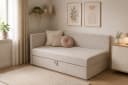 B&B Home Boxspringbett Tiliano Beige mit Bettkasten Bild 2
