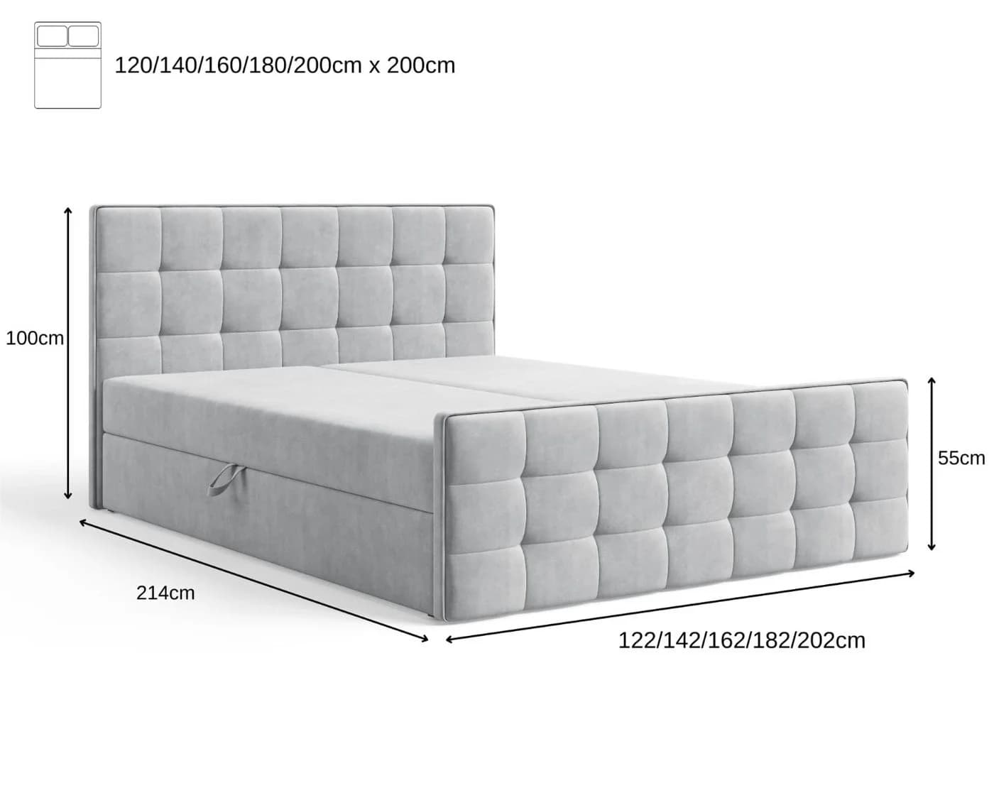 B&B Home Boxspringbett Coriano Schwarz mit Bettkasten und Topper - Bild 3