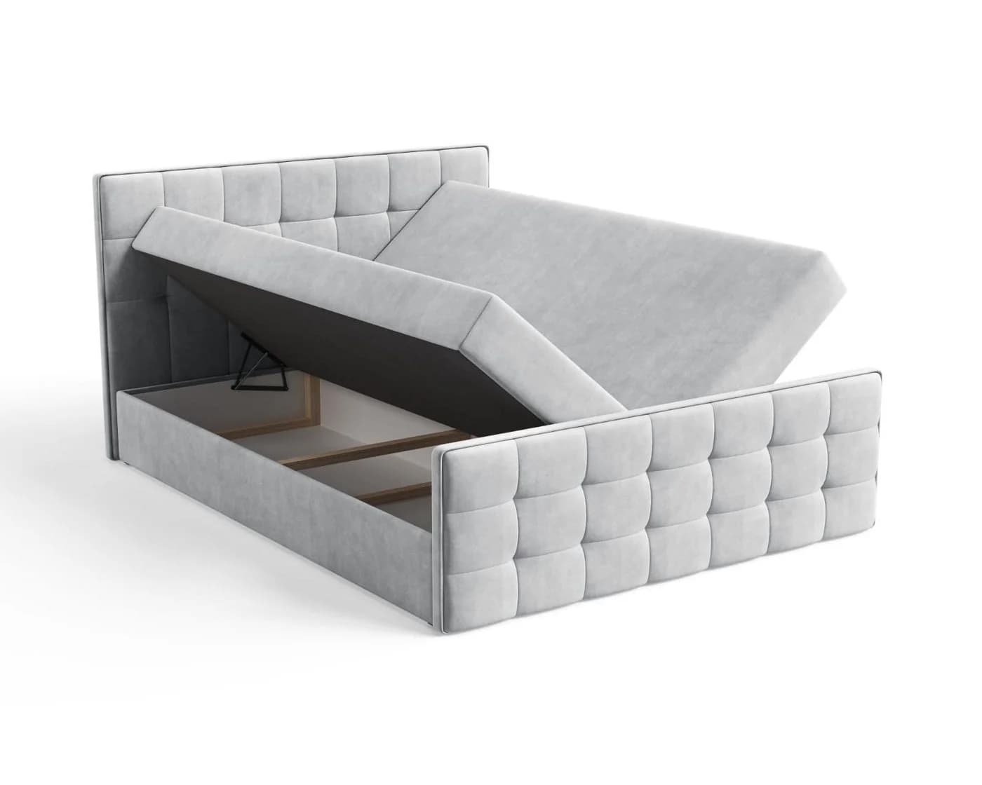 B&B Home Boxspringbett Coriano Schwarz mit Bettkasten und Topper - Bild 4