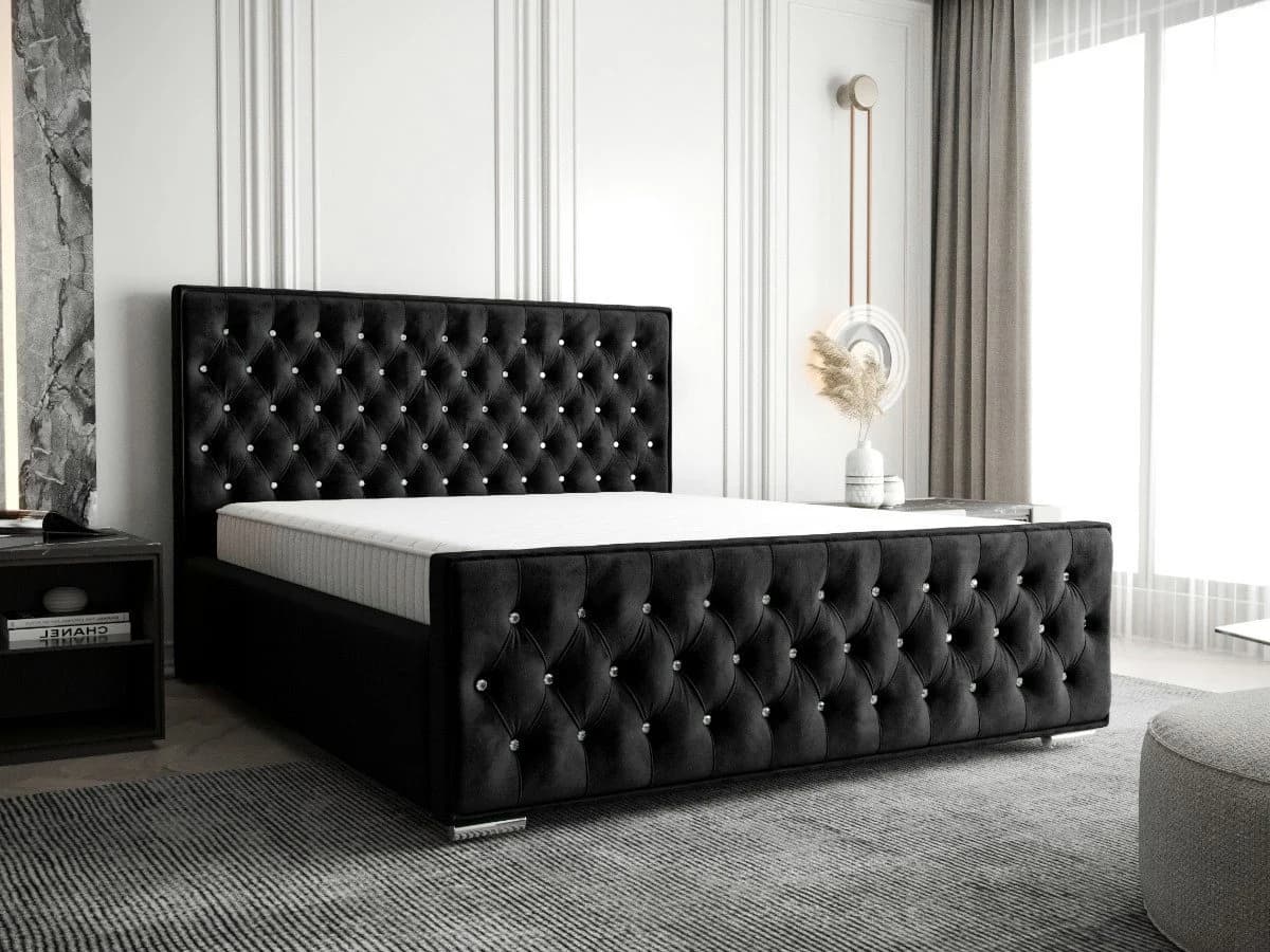 B&B Home Polsterbett Crystal mit Bettkasten und Lattenrost Schwarz - Bild 2