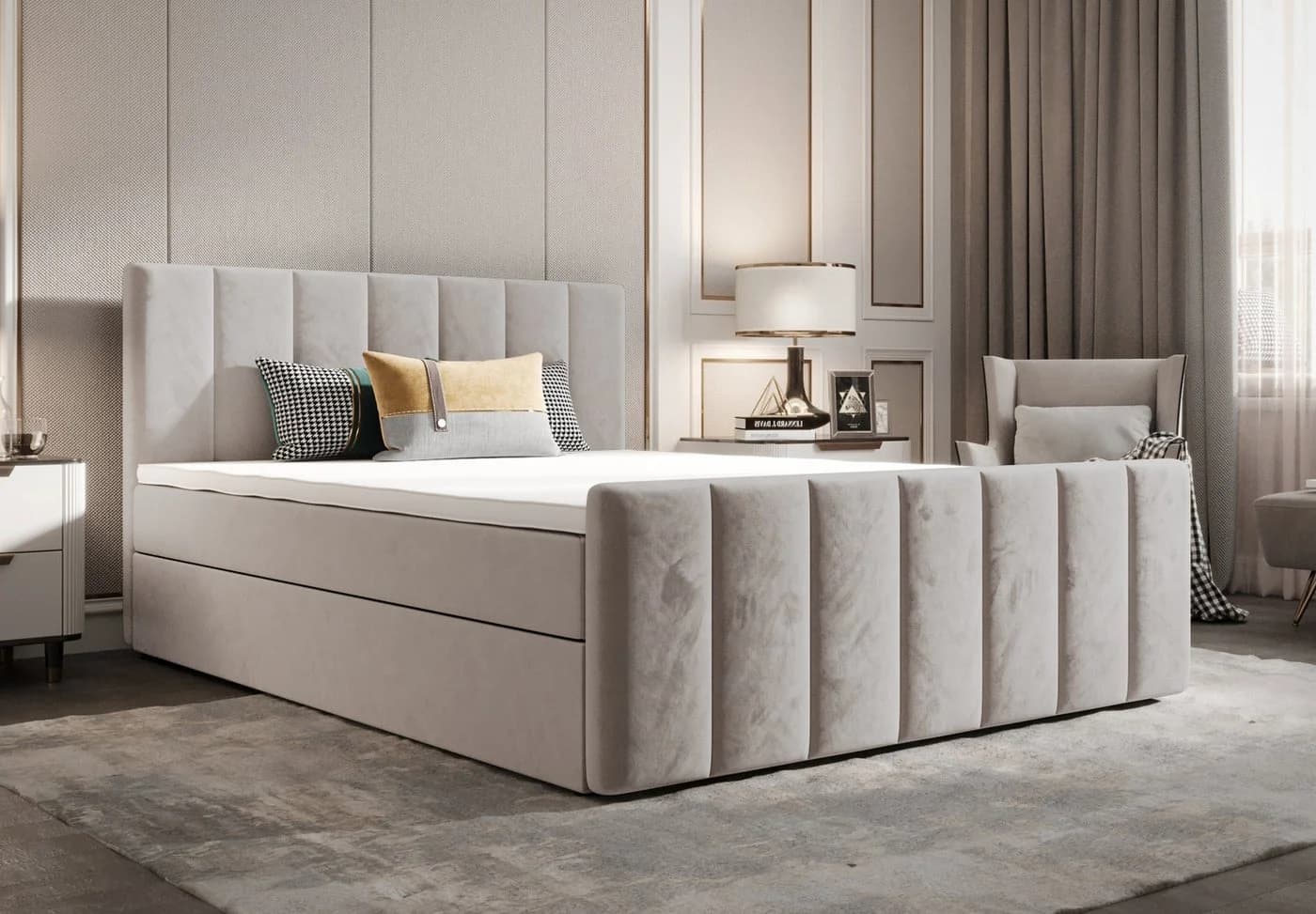 B&B Home Boxspringbett Adelle mit Bettkasten und Topper - Bild 2