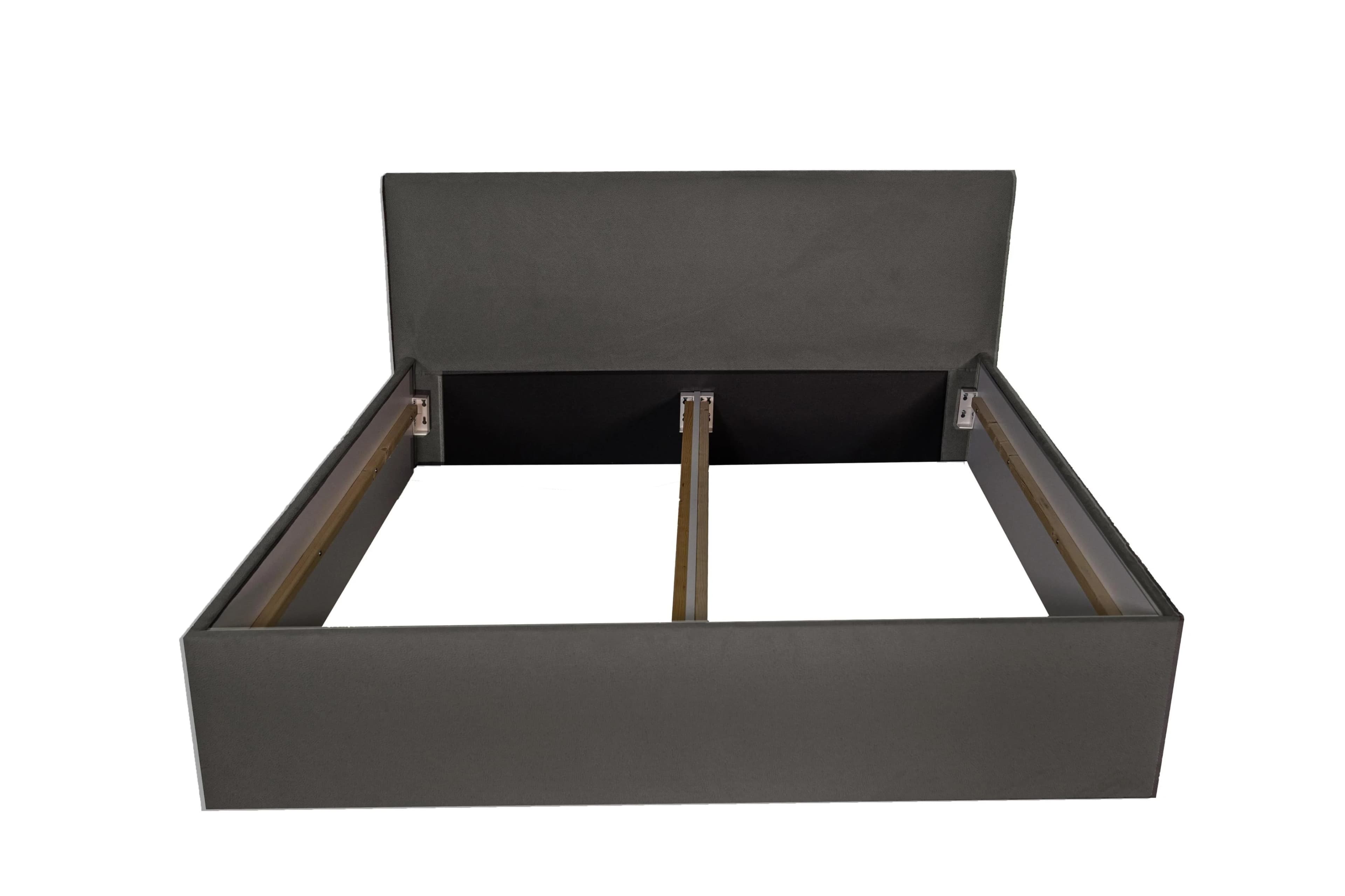 Halmon Schlafkomfort Betten Polsterbett bali Charcoal Schwarz mit Stauraum