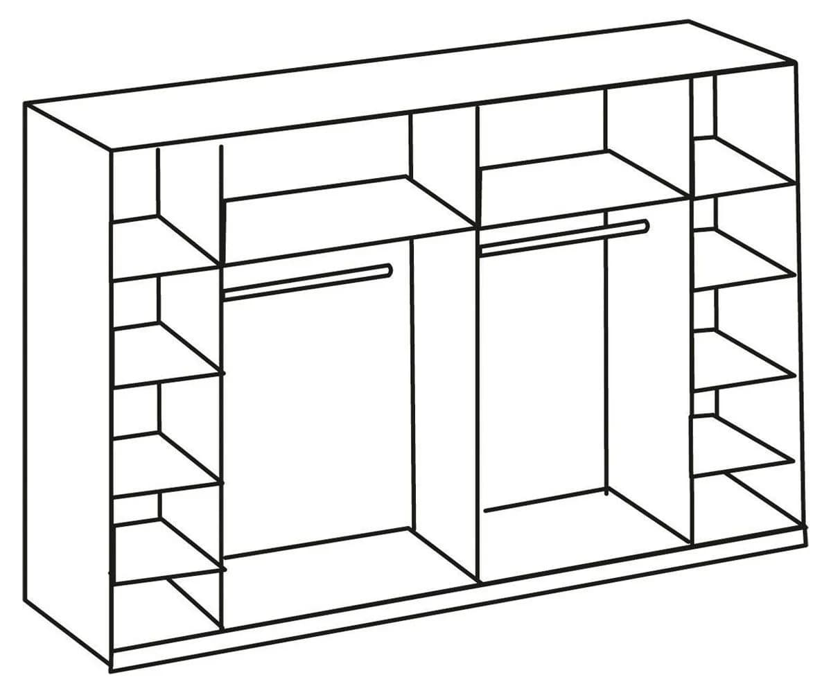 Wimex Dreh-/Schwebetürenschrank Stockholm 270 cm Graphit