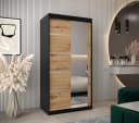 ABIKS MÖBEL Schwebetürenschrank Verona 2 mit Spiegel Schwarz/Eiche Bild 1