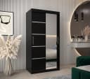 ABIKS MÖBEL Schwebetürenschrank Verona 2 mit Spiegel Schwarz Bild 1