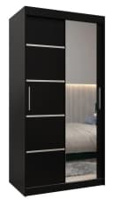 ABIKS MÖBEL Schwebetürenschrank Verona 2 mit Spiegel Schwarz Bild 2