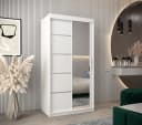 ABIKS MÖBEL Schwebetürenschrank Verona 2 mit Spiegel und Regalen Weiß Bild 1