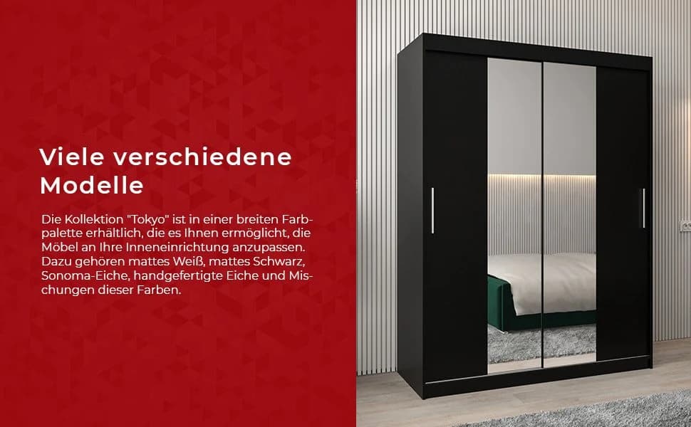 ABIKS MÖBEL Schwebetürenschrank Tokyo Schlafzimmer Kleiderschrank - Bild 5
