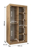 ABIKS MÖBEL Schwebetürenschrank Verona 4 mit Spiegel und Schiebetüren Bild 4