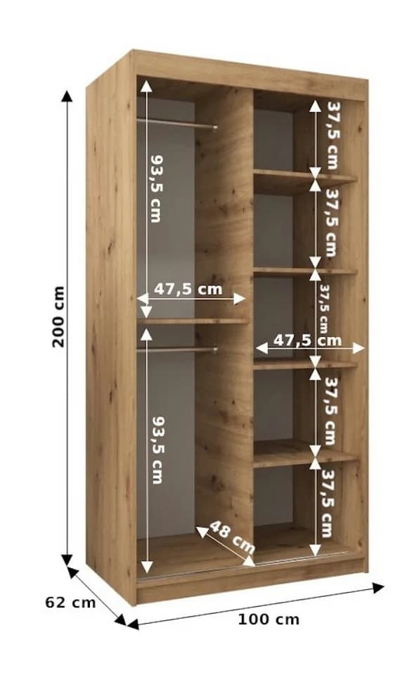 ABIKS MÖBEL Schwebetürenschrank Verona 4 mit Spiegel und Schiebetüren - Bild 4