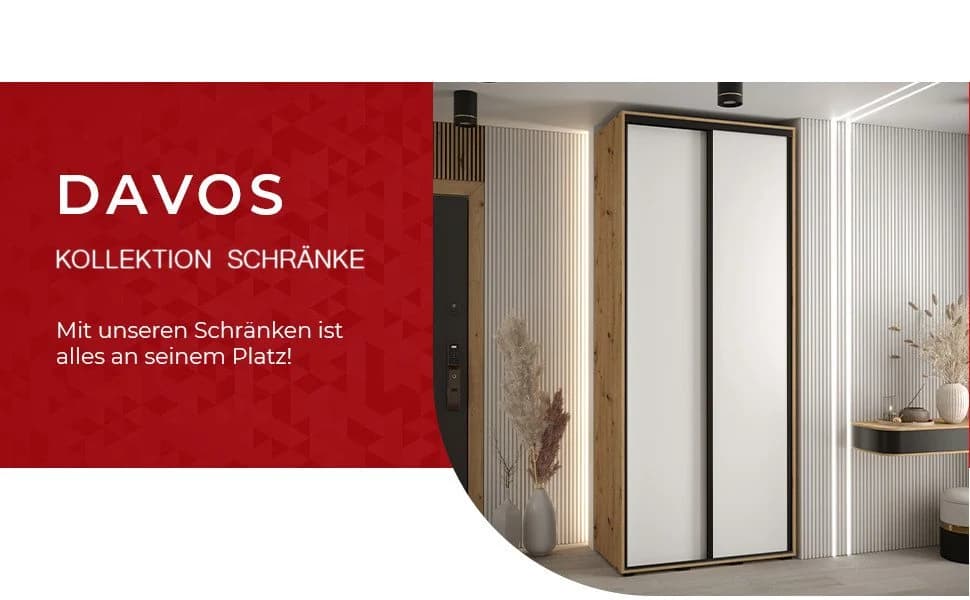 ABIKS MÖBEL Schwebetürenschrank Davos 3 mit Spiegel und Kleiderstange - Bild 5