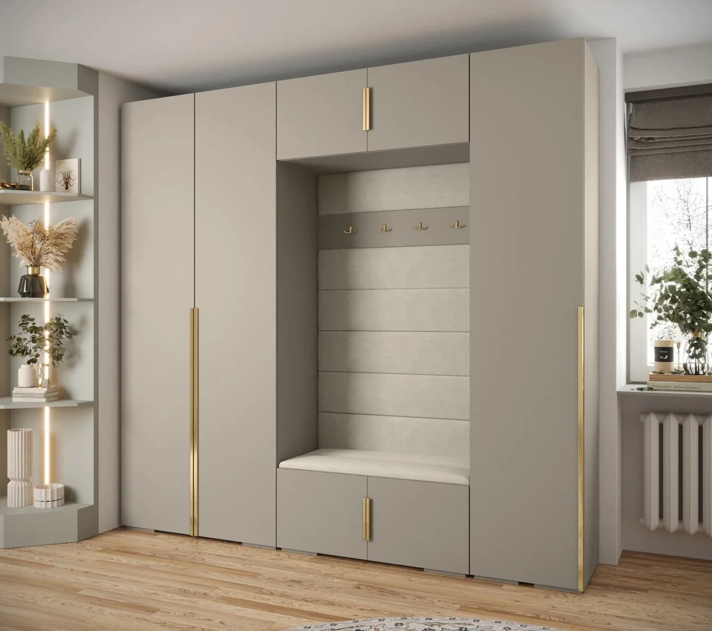 ABIKS MÖBEL Kompaktgarderobe INOVA 8-teiliges Möbelset mit Stauraum