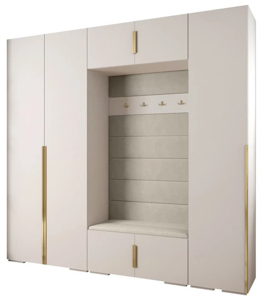 ABIKS MÖBEL Kompaktgarderobe INOVA 8-tlg. Set Weiß/Gold - Bild 2