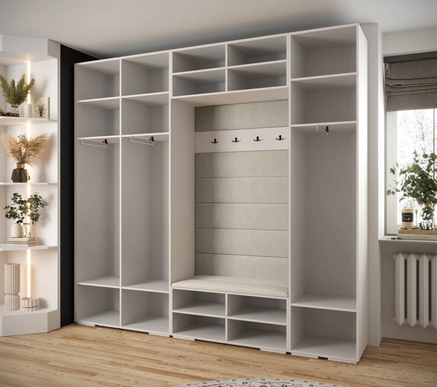 ABIKS MÖBEL Kompaktgarderobe INOVA 8-tlg. Set Weiß/Gold - Bild 3