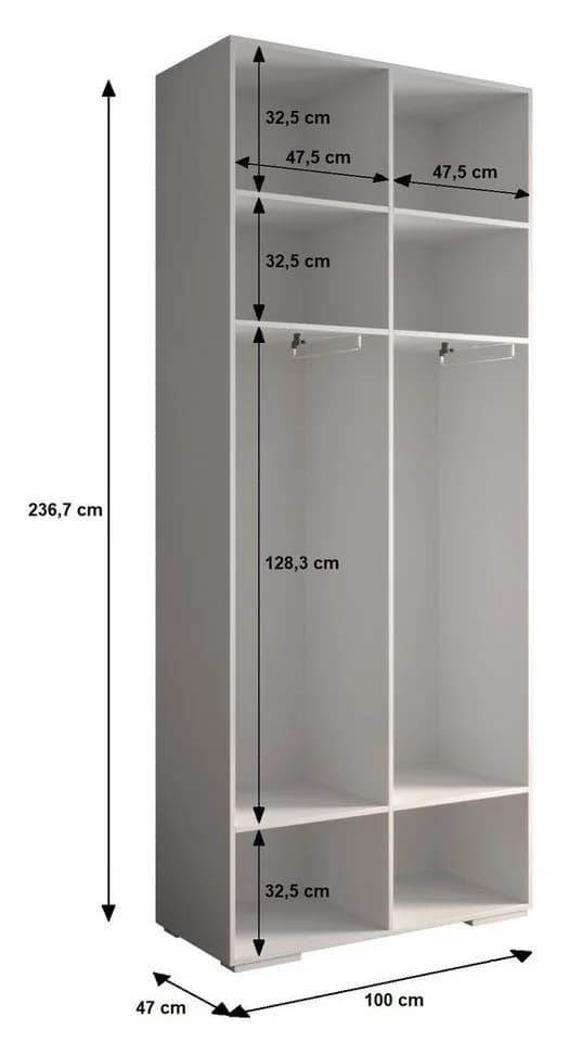 ABIKS MÖBEL Kompaktgarderobe INOVA 8-tlg. Set Weiß/Gold - Bild 4
