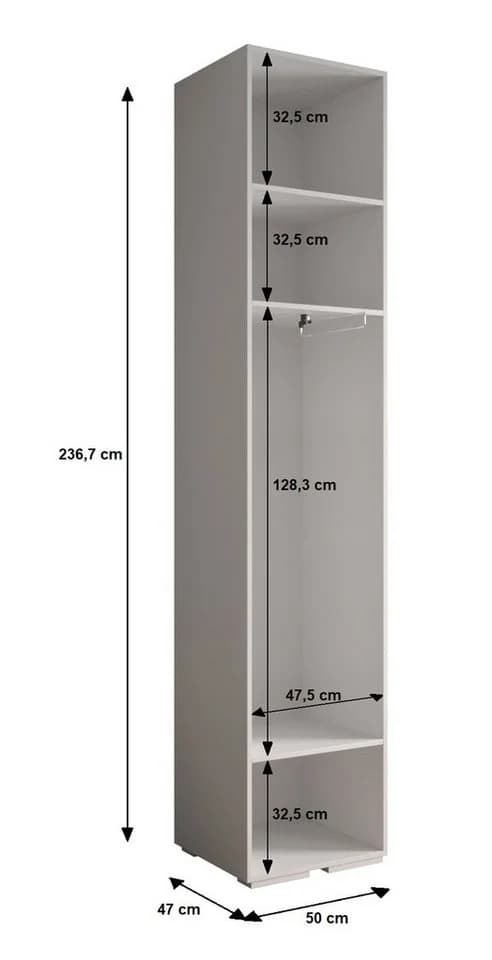 ABIKS MÖBEL Garderobe INOVA 6-teilig mit Kleiderstange und Regalen - Bild 4