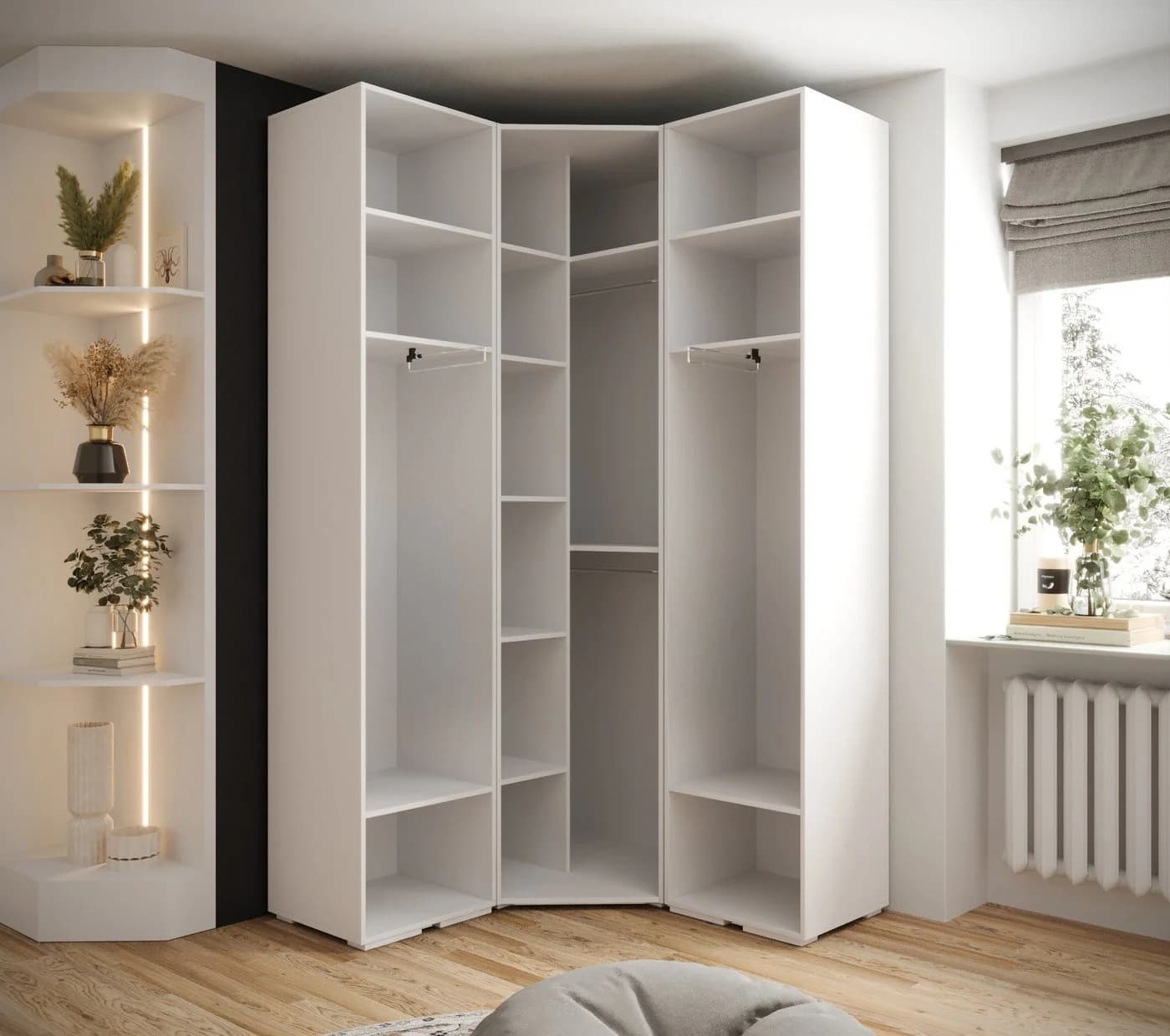 ABIKS MÖBEL Kompaktgarderobe INOVA 4-teilig Weiß/Gold Modern - Bild 3
