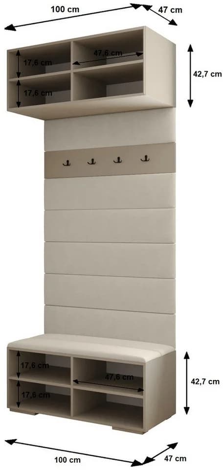 ABIKS MÖBEL Kompaktgarderobe INOVA mit Kleiderstange und Regalen - Bild 5