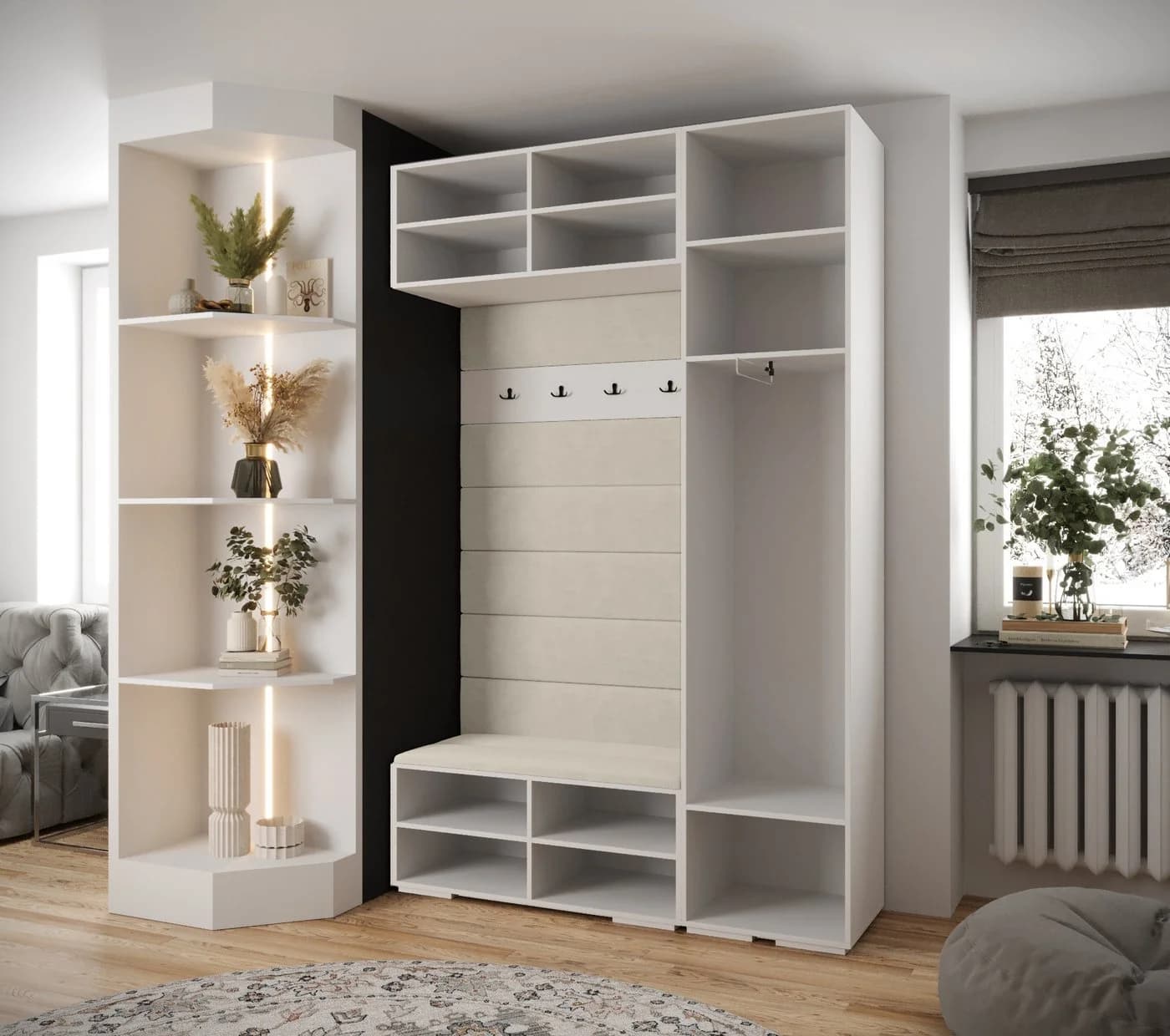 ABIKS MÖBEL Kompaktgarderobe INOVA mit Kleiderstange und Regalen - Bild 3