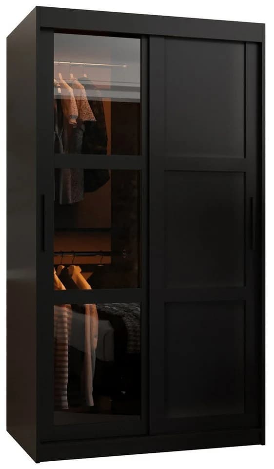 ABIKS MÖBEL Schwebetürenschrank DOME 3 Schwarz Rauchglas - Bild 2