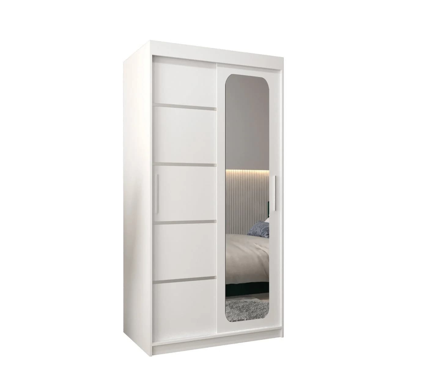 Schwebetürenschrank aus Metall und Holz - Bild 2