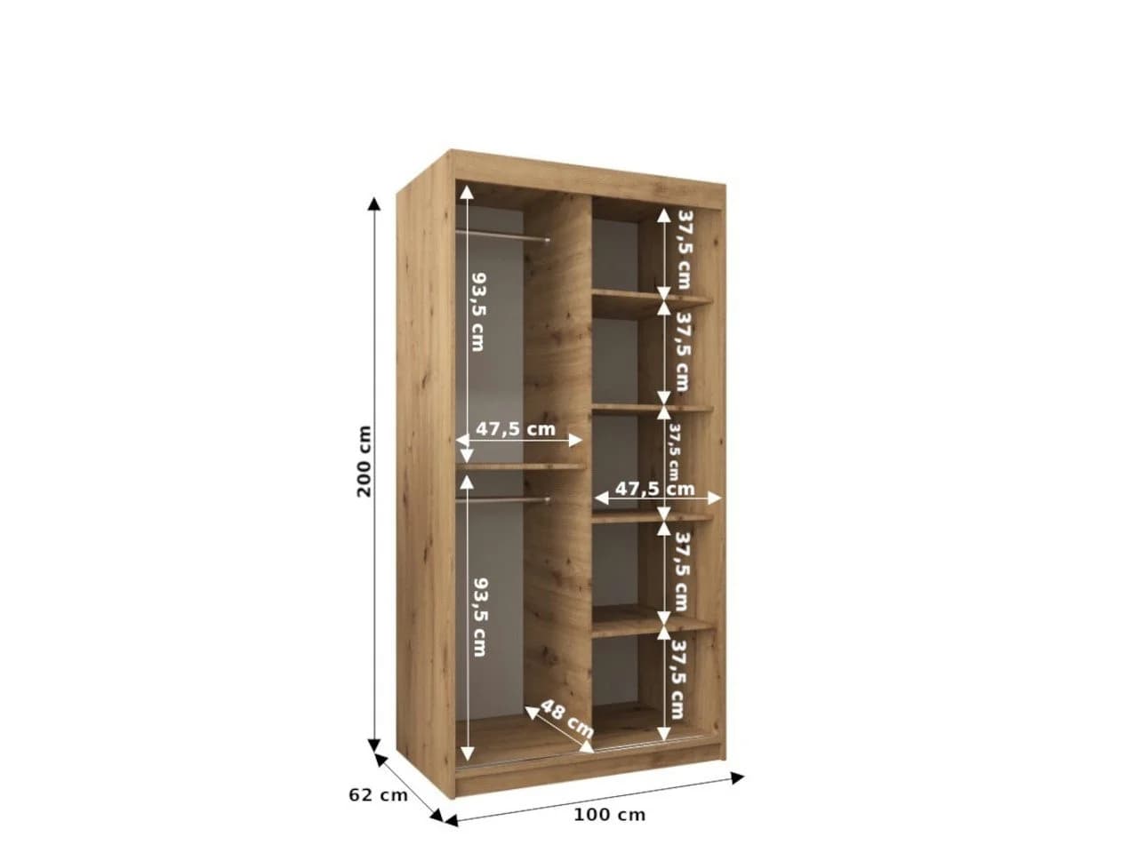 Schwebetürenschrank aus Metall und Holz - Bild 4