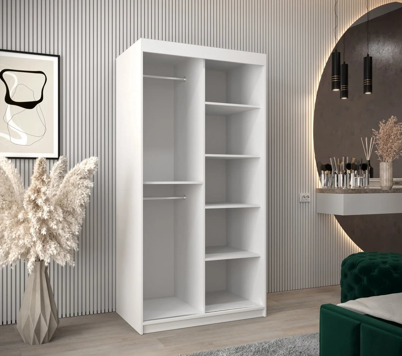 ABIKS MÖBEL Schwebetürenschrank YORK 1 mit Spiegel und Regalen - Bild 3