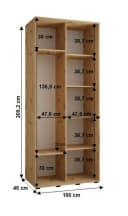 ABIKS MÖBEL Schwebetürenschrank SAPPORO 1 mit Schiebetüren und Regalen Bild 4
