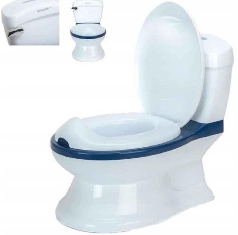 COIL Toilettentrainer Blau mit Spülgeräusch & Gewebebehälter