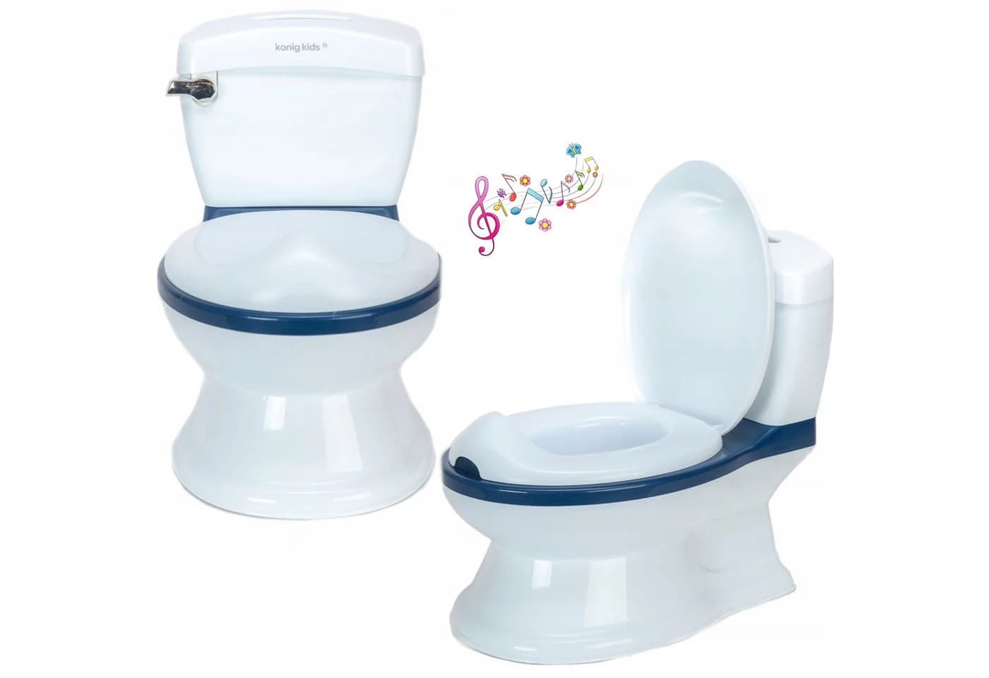COIL Toilettentrainer Blau mit Spülgeräusch & Gewebebehälter - Bild 2