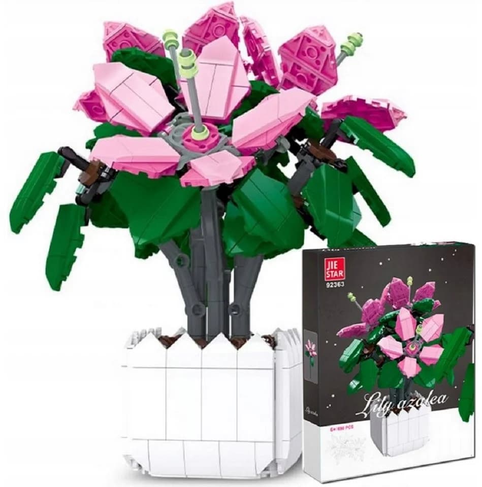 COIL Blumen aus Bausteinen, Lilie Azalee, Bausteinset, 698 Stück, Botanische Sammlung, Wohndekor - Bild 2