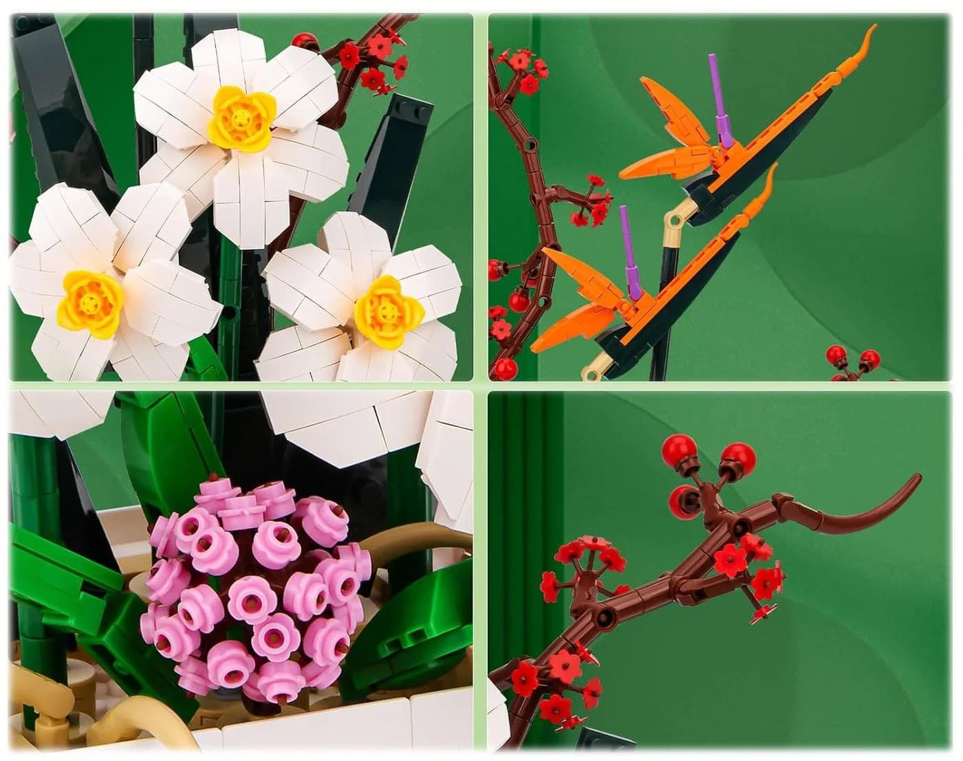 COIL Blumen aus Bauklötzen, Narzisse, 830 Bauklötze, Bausatz, Wohndekor - Bild 4