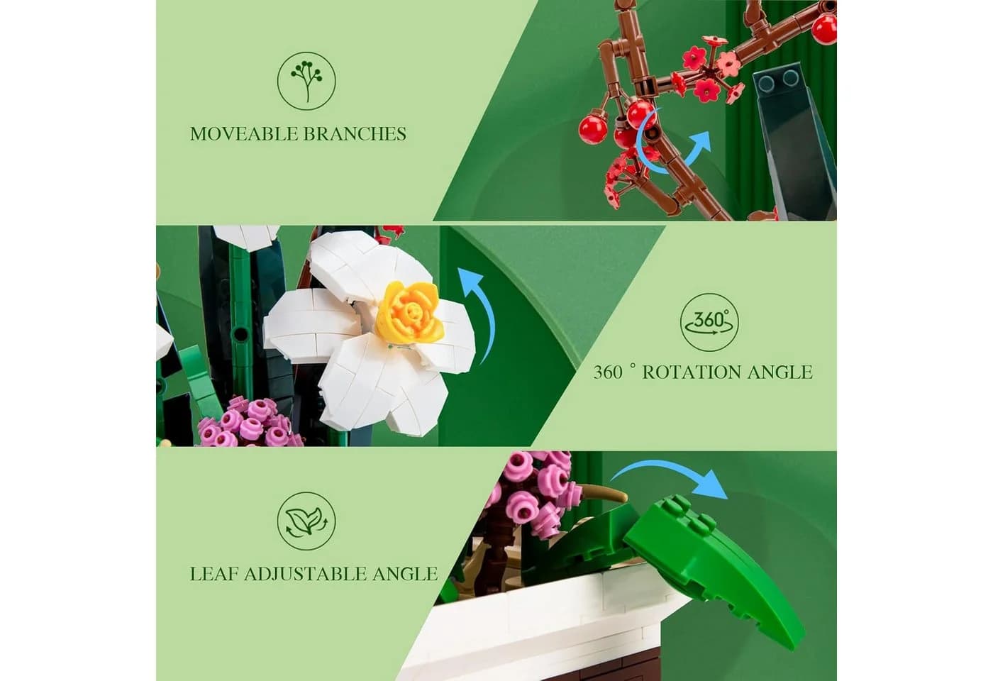 COIL Blumen aus Bauklötzen, Narzisse, 830 Bauklötze, Bausatz, Wohndekor - Bild 5