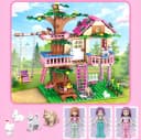 COIL Baumhaus Baukasten 504 Teile Rosa mit 3 Figuren 4 Tieren Bild 2