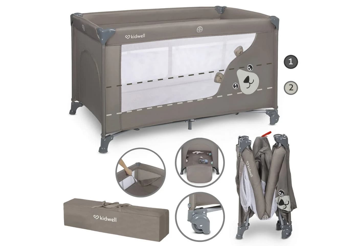 COIL Reisebett BLISSY Beige mit Seiteneingang & LockGuard