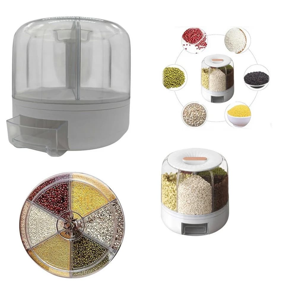 COIL Müslispender Küchen Organizer 6 Fächer BPA-frei Weiß - Bild 4