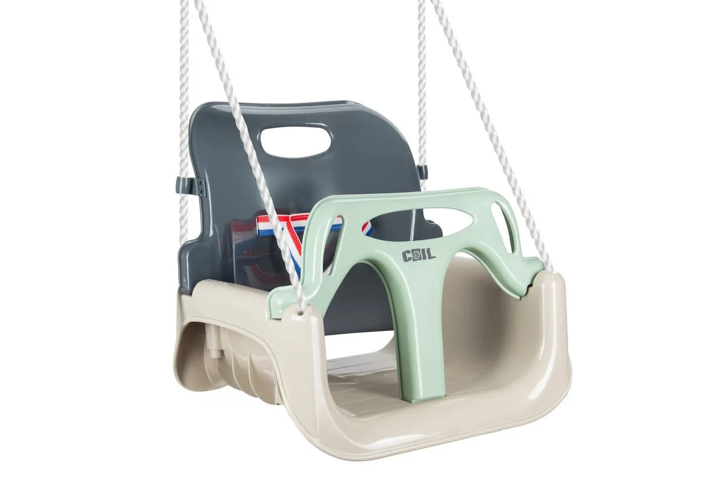 COIL Babyschaukel 3in1 Grün mit Sicherheitsgurt und Rückenlehne - Bild 4