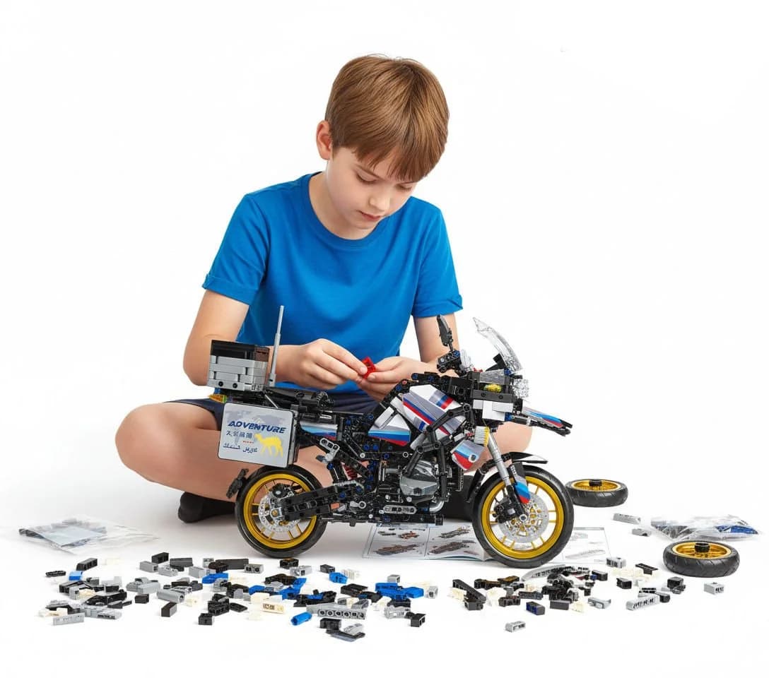 COIL Spielbausteine Motorrad Set 1424 Teile Baukasten für Kinder ab 6 Jahren - Bild 4
