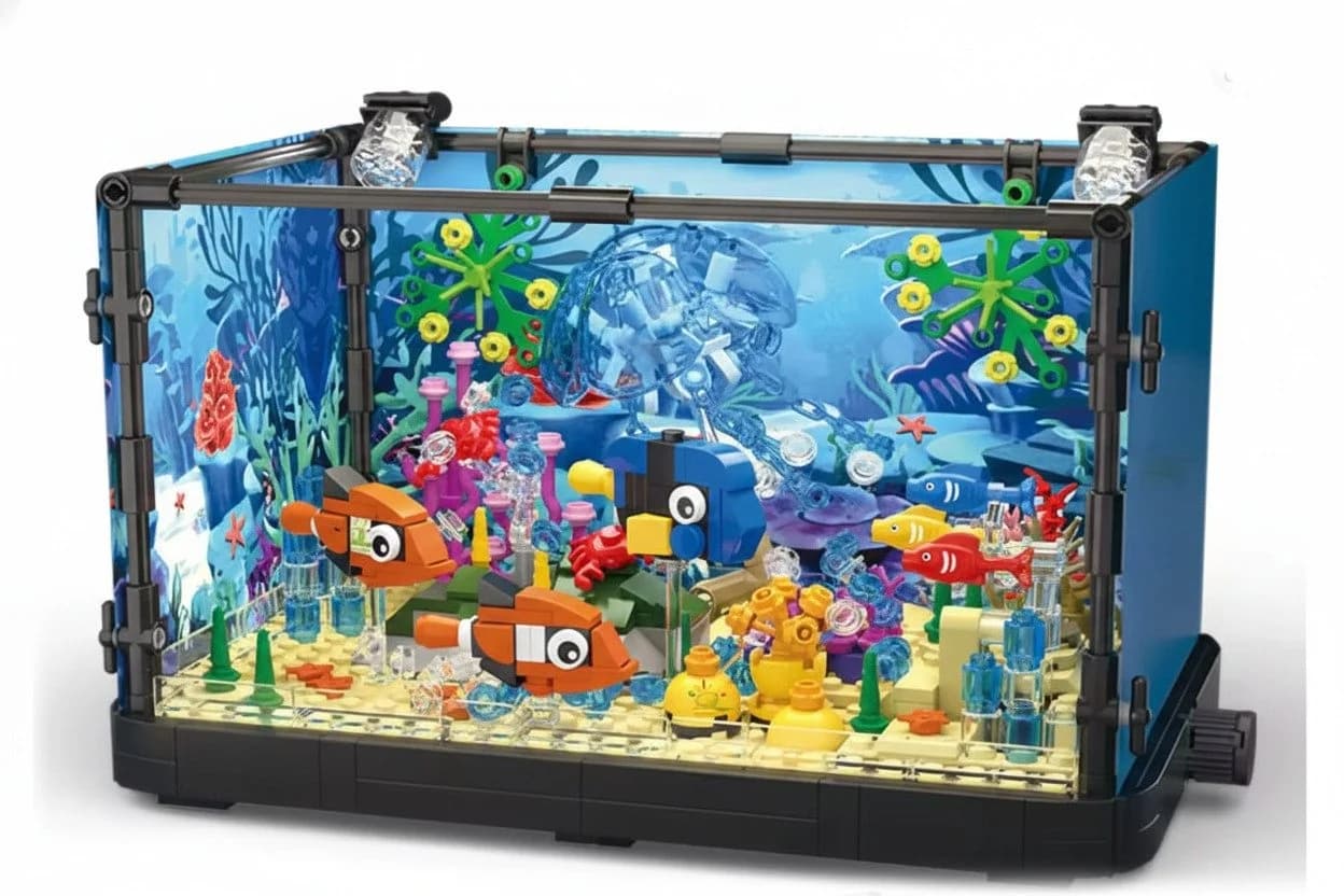 COIL Bausteinset Aquarium 725 St. Bunt Meeresmotive - Bild 4