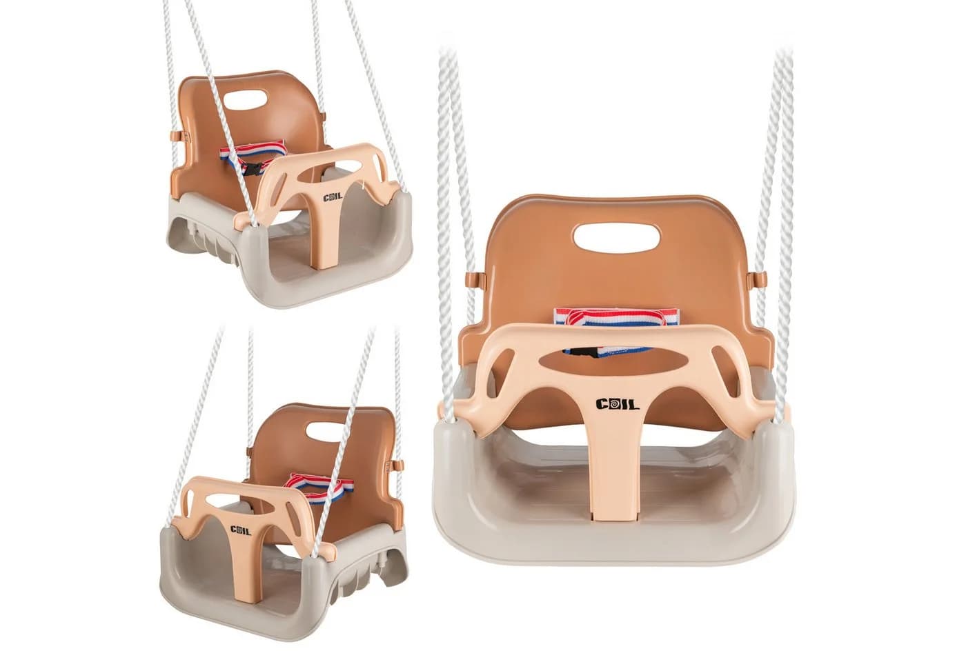 COIL Babyschaukel 3in1 Beige mit Sicherheitsgurt
