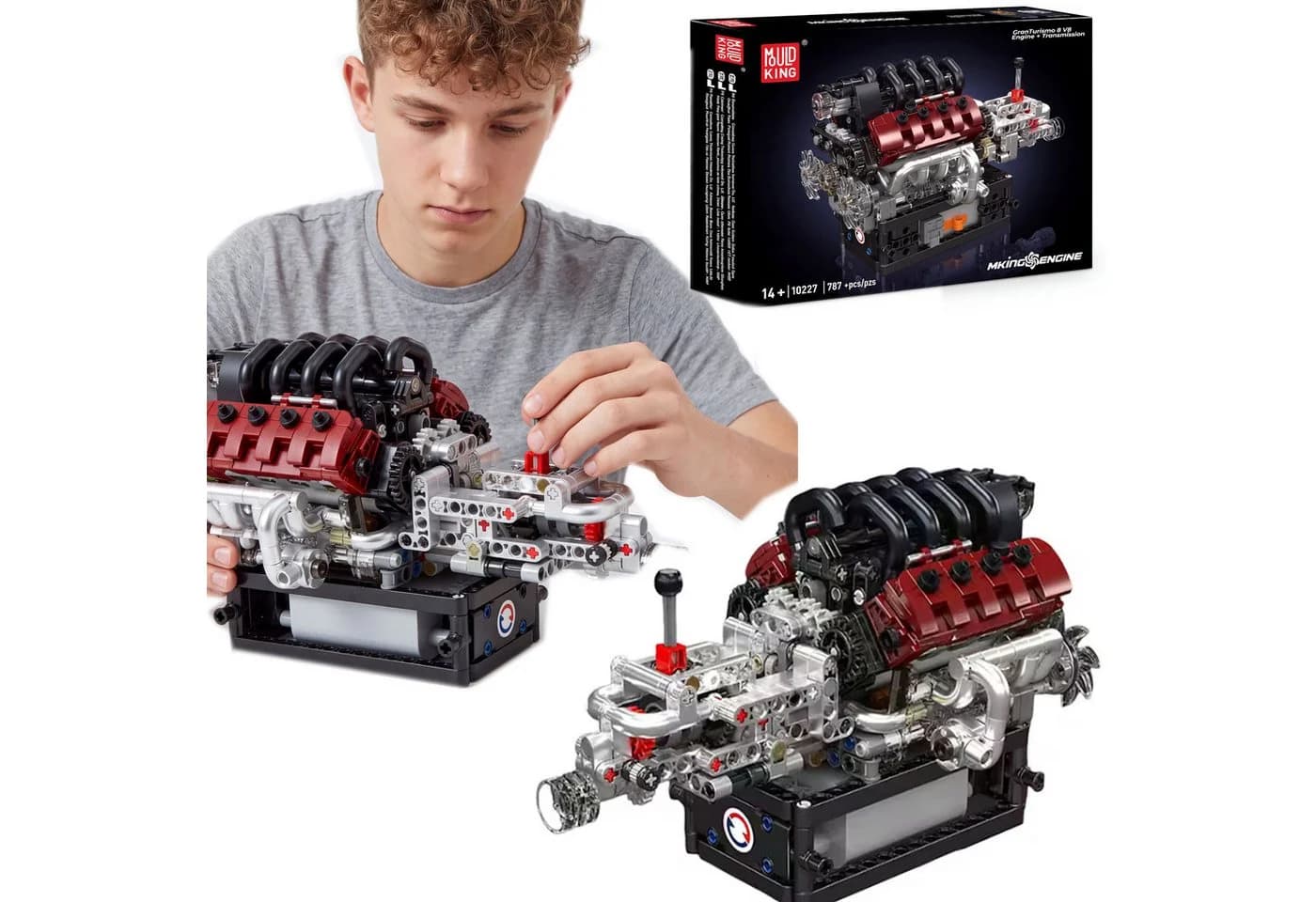 COIL V8 Motor mit Getriebe – 787 Teile Konstruktionsbausatz - Bild 2