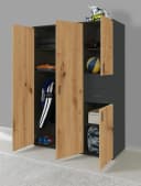 BMG Möbel Kinderkleiderschrank Elli 4-türig Anthrazit Bild 1