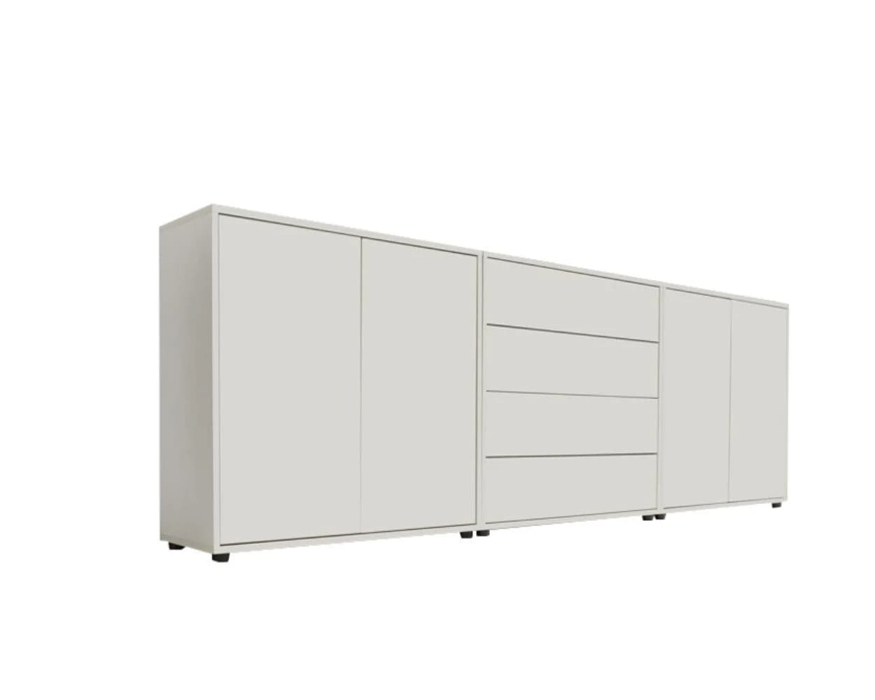 BMG Möbel Sideboard Mailand Set 5 Weiß - Bild 2
