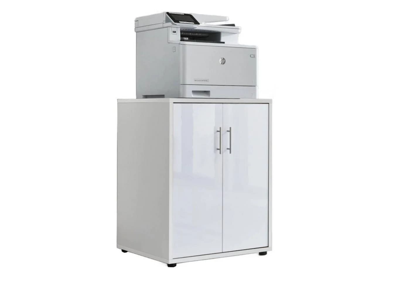 BMG Möbel Aktenschrank Druckerschrank Office Edition Weiß Hochglanz - Bild 2