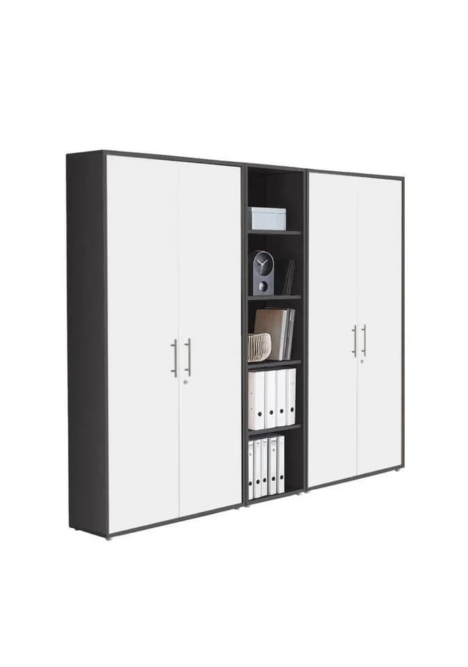 BMG Möbel Aktenschrank Set Office Edition 10 Weiß/Grau - Bild 2