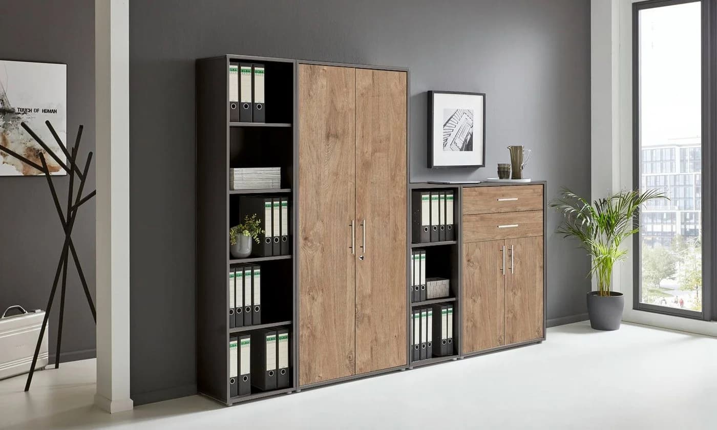 BMG Möbel Aktenschrank Office Edition Tabor Set 22 Büroschrank abschließbar mit Metallgriffen Made in Germany