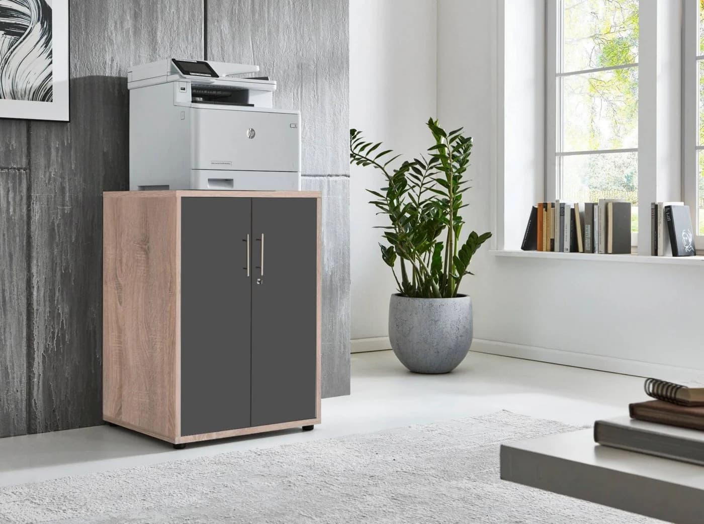 BMG Möbel Druckerschrank Office Edition mit 2 Einlegeböden